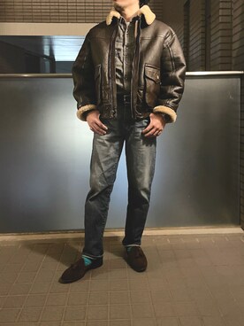 「Willis&Geiger（ウィリスアンドガイガー）のアイテム」を使った、ふーがさん（メンズ・172cm）の冬コーディネート