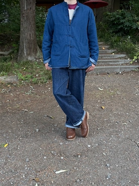 「J.M. WESTON（ジェイエムウエストン）のアイテム（モカシン/デッキシューズ、ブラウン系）」を使った、ふーがさん（メンズ・172cm）の春コーディネート