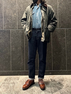 「オイルドジャケット」｜「アイテム（ブルゾン）」を使った、ふーがさん（メンズ・172cm）の秋コーディネート
