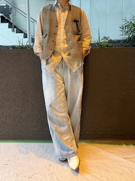 「アイテム（ドレスシューズ、ホワイト系）」を使った、ふーがさん（メンズ・172cm）の夏コーディネート