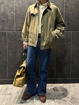 「スエードシューズ」｜「アイテム（ブルゾン）」を使った、ふーがさん（メンズ・172cm）の秋コーディネート