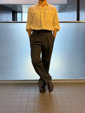 「F.LLI GIACOMETTI（フラテッリジャコメッティ）のアイテム（サンダル、ブラウン系）」を使った、ふーがさん（メンズ・172cm）の夏コーディネート