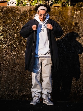 「WHO'S WHO gallery（フーズフーギャラリー）のアイテム（モッズコート）」を使った、カズンコさん（メンズ・180cm）の冬コーディネート