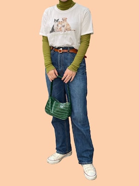 「WC（ダブル シー）のアイテム（Tシャツ/カットソー）」を使った、aiさん（レディース・163cm）の秋コーディネート