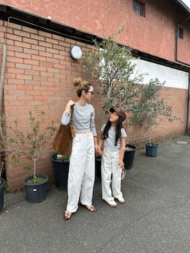 「TODAYFUL（トゥデイフル）のTDFL' Useful Cap（キャップ、ブラウン系）」を使った、amoriaさん（レディース・153cm）の春コーディネート