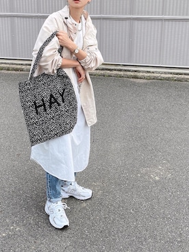 「詳細はInstagram」｜「アイテム（ジャケット/アウター）」を使った、amoriaさん（レディース・152cm）の春コーディネート