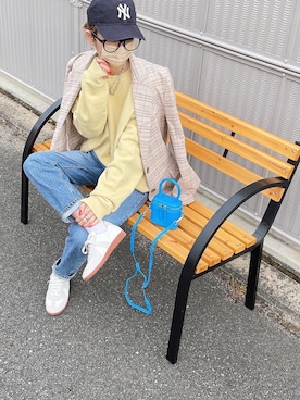 「詳細はInstagram」｜「アイテム（キャップ）」を使った、amoriaさん（レディース・152cm）の冬コーディネート