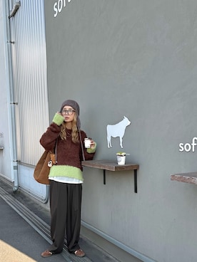 「アイテム（帽子）」を使った、amoriaさん（レディース・153cm）の冬コーディネート