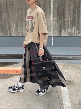 「詳細はInstagram」｜「アイテム（スカート）」を使った、amoriaさん（レディース・152cm）の春コーディネート