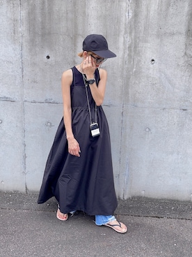 「詳細はInstagram」｜「アイテム（キャップ）」を使った、amoriaさん（レディース・152cm）の夏コーディネート