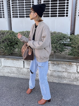 「URBAN RESEARCH Sonny Label（アーバンリサーチサニーレーベル）のアイテム（MA-1）」を使った、amoriaさん（レディース・152cm）の秋コーディネート