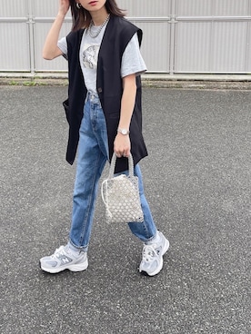 「ap retro（アプレトロ）のアイテム（ベスト）」を使った、amoriaさん（レディース・152cm）の春コーディネート