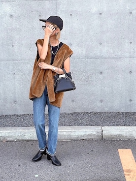 「詳細はInstagram」｜「アイテム（ブーツ）」を使った、amoriaさん（レディース・152cm）の秋コーディネート