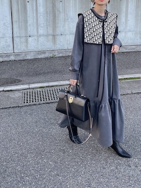 「詳細はInstagram」｜「アイテム（ワンピース/ドレス）」を使った、amoriaさん（レディース・152cm）の秋コーディネート