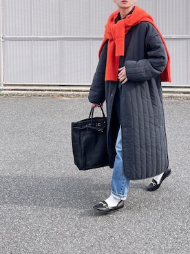 「キルトジャケット」｜「アイテム（ノーカラーコート）」を使った、amoriaさん（レディース・152cm）の秋コーディネート