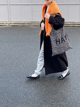 「詳細はInstagram」｜「アイテム（チェスターコート）」を使った、amoriaさん（レディース・152cm）の冬コーディネート