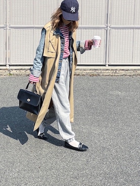 「詳細はInstagram」｜「アイテム（キャップ）」を使った、amoriaさん（レディース・152cm）の春コーディネート