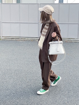 「キャップ女子」｜「アイテム（セットアップ）」を使った、amoriaさん（レディース・152cm）の冬コーディネート