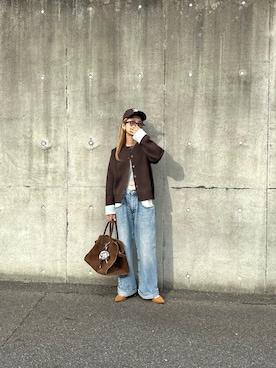 「アイテム（カーディガン/ボレロ）」を使った、amoriaさん（レディース・152cm）の秋コーディネート