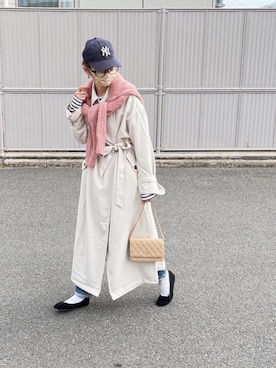 「詳細はInstagram」｜「アイテム（キャップ）」を使った、amoriaさん（レディース・152cm）の冬コーディネート