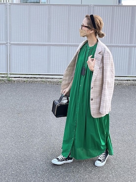 「詳細はInstagram」｜「アイテム（ワンピース/ドレス）」を使った、amoriaさん（レディース・152cm）の春コーディネート