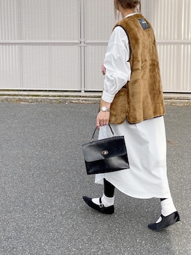 「詳細はInstagram」｜「アイテム（その他アウター）」を使った、amoriaさん（レディース・152cm）の秋コーディネート