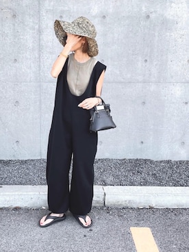 「詳細はInstagram」｜「アイテム（帽子）」を使った、amoriaさん（レディース・152cm）の夏コーディネート