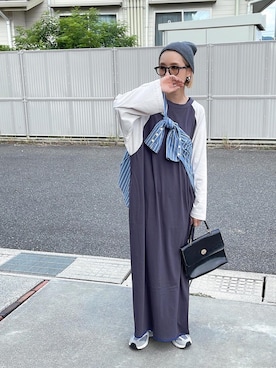 「詳細はInstagram」｜「アイテム（ワンピース/ドレス）」を使った、amoriaさん（レディース・152cm）の秋コーディネート