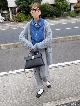 「詳細はInstagram」｜「アイテム（スウェットパンツ）」を使った、amoriaさん（レディース・152cm）の秋コーディネート