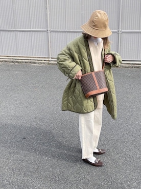 「詳細はInstagram」｜「アイテム（モッズコート）」を使った、amoriaさん（レディース・152cm）の冬コーディネート