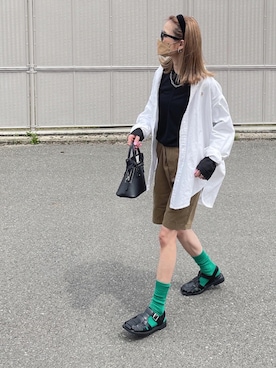 「詳細はInstagram」｜「アイテム（サンダル）」を使った、amoriaさん（レディース・152cm）の春コーディネート