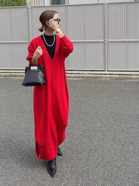 「詳細はInstagram」｜「アイテム（ワンピース/ドレス）」を使った、amoriaさん（レディース・152cm）の秋コーディネート