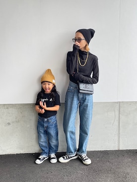 「詳細はInstagram」｜「アイテム（パンツ）」を使った、amoriaさん（レディース・152cm）の秋コーディネート