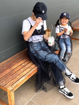 「お揃いコーデ」｜「アイテム（ワンピース/ドレス）」を使った、amoriaさん（レディース・152cm）の春コーディネート