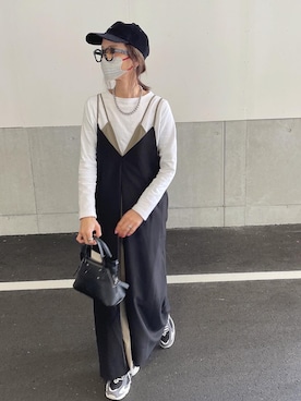 「詳細はInstagram」｜「アイテム（ワンピース/ドレス）」を使った、amoriaさん（レディース・152cm）の春コーディネート