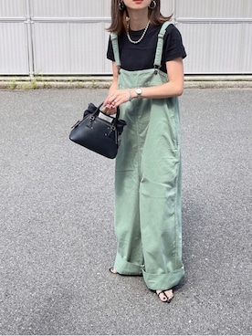 「アイテム（オールインワン・サロペット）」を使った、amoriaさん（レディース・152cm）の夏コーディネート