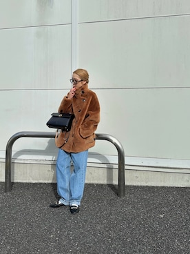 「アイテム（その他アウター、ブラウン系）」を使った、amoriaさん（レディース・152cm）の秋コーディネート