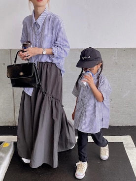 「詳細はInstagram」｜「アイテム（スカート）」を使った、amoriaさん（レディース・152cm）の夏コーディネート