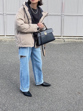 「アウターコーデ」｜「アイテム（ダウンベスト）」を使った、amoriaさん（レディース・152cm）の秋コーディネート