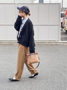 「詳細はInstagram」｜「アイテム（キャップ）」を使った、amoriaさん（レディース・152cm）の冬コーディネート