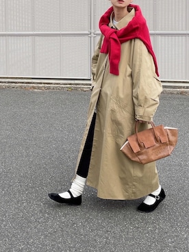 「詳細はInstagram」｜「アイテム（バレエシューズ）」を使った、amoriaさん（レディース・152cm）の秋コーディネート