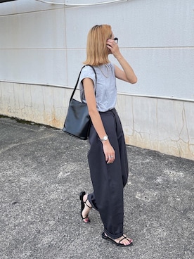 「詳細はInstagram」｜「アイテム（パンツ）」を使った、amoriaさん（レディース・152cm）の夏コーディネート