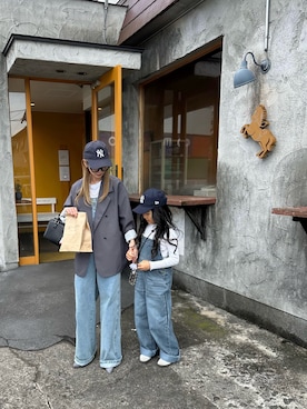 「NEW ERA（ニューエラ）の【NEW ERA】ニューエラ キャップ 9TWENTY MLB NY YANKEES BIG LOGO CAP ニューヨークヤンキース（キャップ、ブルー系）」を使った、amoriaさん（レディース・153cm）の春コーディネート