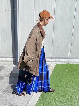 「詳細はInstagram」｜「アイテム（スカート）」を使った、amoriaさん（レディース・152cm）の秋コーディネート