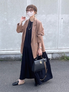 「詳細はInstagram」｜「アイテム（アクセサリー）」を使った、amoriaさん（レディース・152cm）の春コーディネート