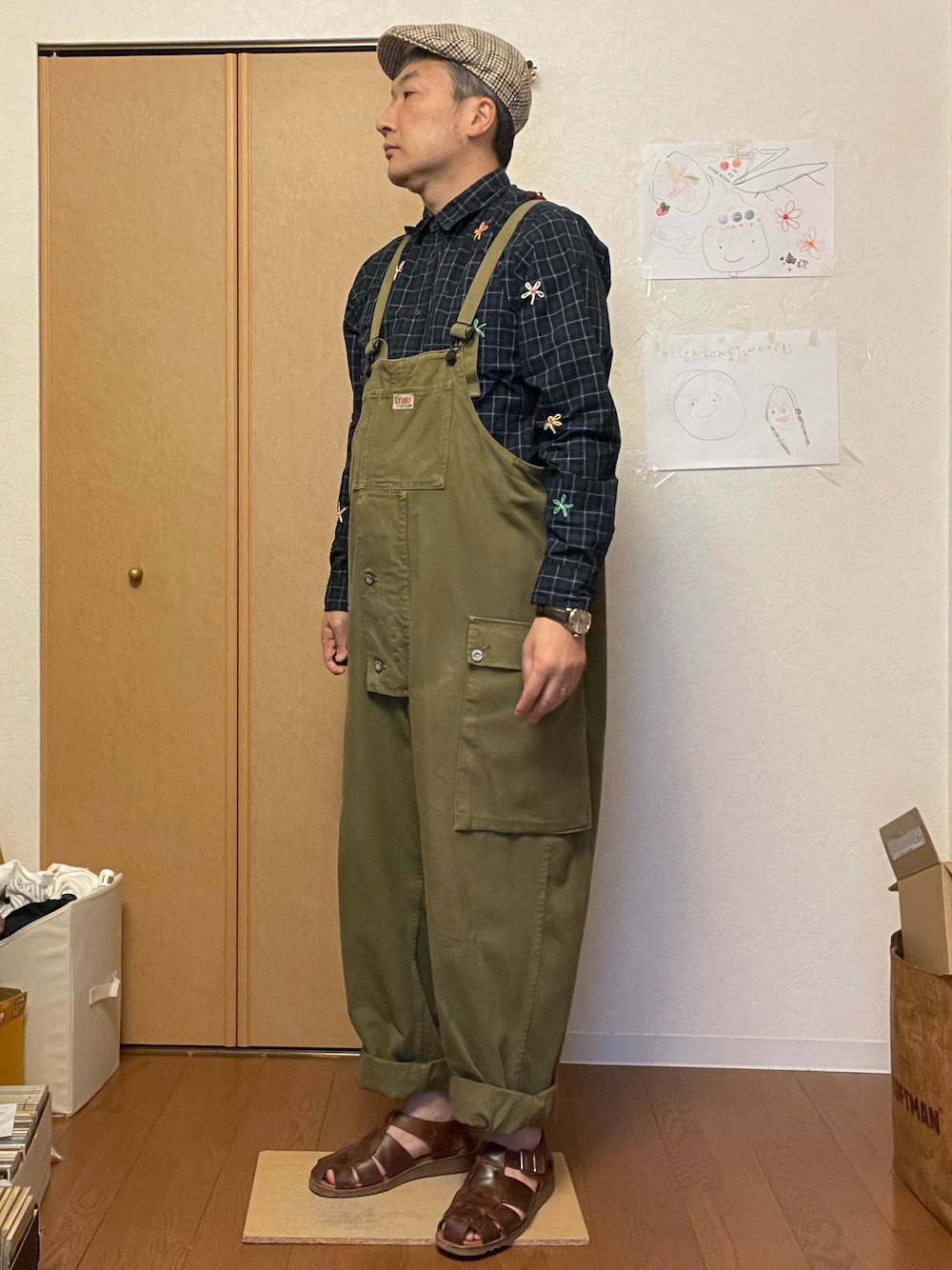 「ParabootのPACIFIC / パシフィック（サンダル、ブラウン系）」を使った、ikutaroさん（メンズ・177cm）の春コーディネートの1枚目の写真