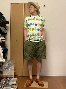 「JUNYA WATANABE MAN（ジュンヤワタナベマン）のアイテム（Tシャツ/カットソー）」を使った、ikutaroさん（メンズ・177cm）の夏コーディネート
