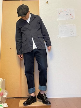 「Engineered Garments（エンジニアードガーメンツ）のアイテム（テーラードジャケット）」を使った、ikutaroさん（メンズ・177cm）の秋コーディネート