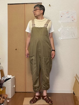 「Johnbull（ジョンブル）のアイテム（サロペット/オーバーオール）」を使った、ikutaroさん（メンズ・177cm）の春コーディネート