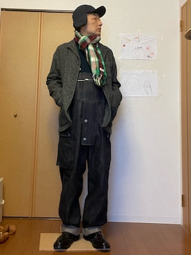 「Engineered Garments（エンジニアードガーメンツ）のアイテム（テーラードジャケット）」を使った、ikutaroさん（メンズ・177cm）の冬コーディネート